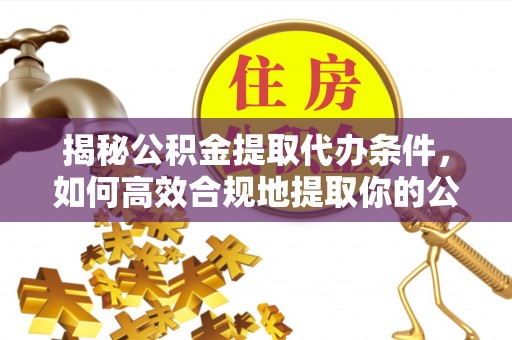 轮台揭秘公积金提取代办条件，如何高效合规地提取你的公积金