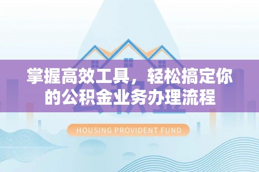 轮台掌握高效工具，轻松搞定你的公积金业务办理流程