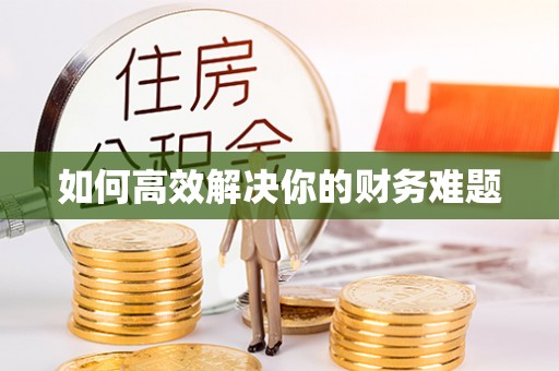 轮台如何高效解决你的财务难题