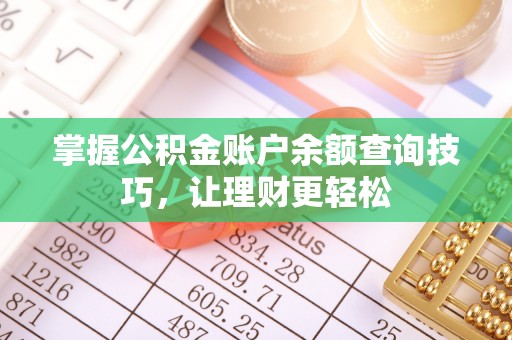 轮台掌握公积金账户余额查询技巧，让理财更轻松