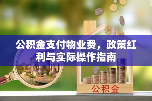 轮台公积金支付物业费，政策红利与实际操作指南