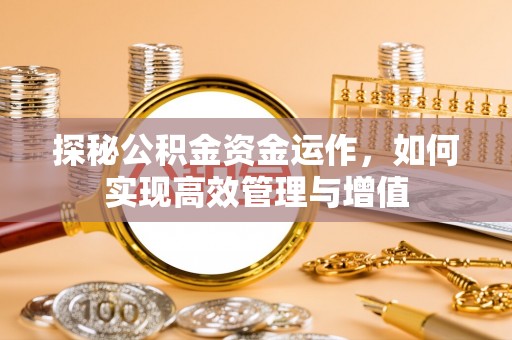 轮台探秘公积金资金运作，如何实现高效管理与增值